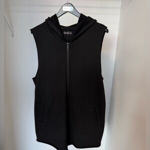 VITALY Black Zip-Up Sleeveless Hoodie